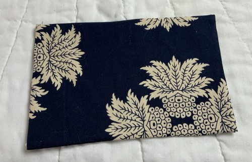 Vintage Patchwork Quilt Table Topper, Triangles, Early Calicos, Blue, Red - Picture 6 of 9