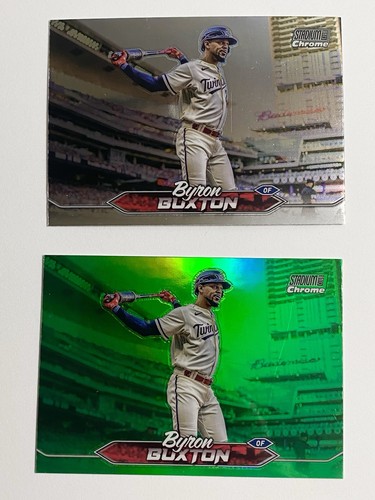 2024 Topps Stadium Club Chrome BYRON BUXTON rifrattore verde e schede cromate #188
