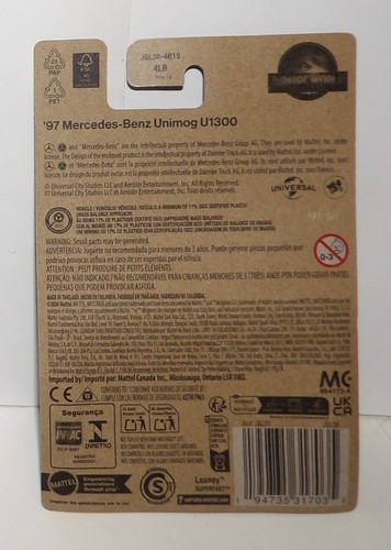 Matchbox Jurassic World Rebirth ~ '97 MERCEDES-BENZ UNIMOG U1300 ~ Diecast NEW - Picture 8 of 8