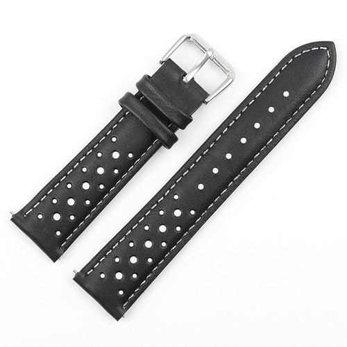Quick Release Leather Watch Strap 18/19/20/22/24mm Men Rally Racing Watch Band - Picture 10 of 19