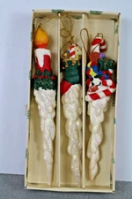 Vintage Holiday at Linens 'N Things Icicles Ornaments Christmas set of 3   6"T