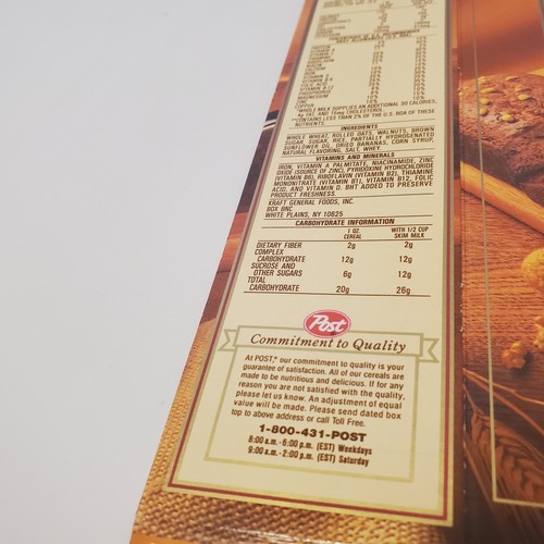 Banana Nut Crunch Empty Cereal Box Flat “New” Vintage Post 1993 1992 Fruit Bread - Picture 21 of 24
