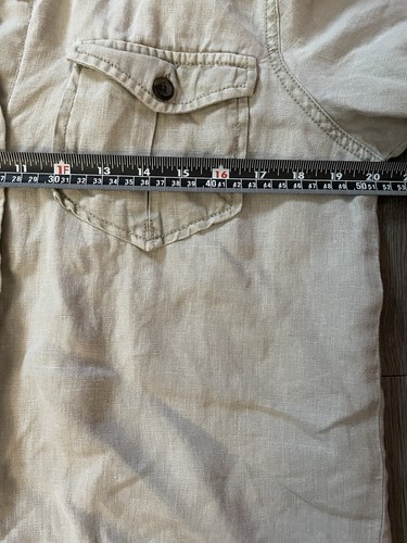 Next Beige Linen Long Sleeve Shirt Sz 12 Beachy Coastal Grandma Countrycore - Picture 4 of 6