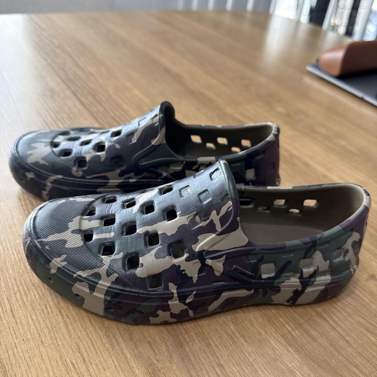 Vans TRK Green & Brown Camouflage Slip-On Water Shoes Customs Authentic Shoe in Customs | Vans main image 4