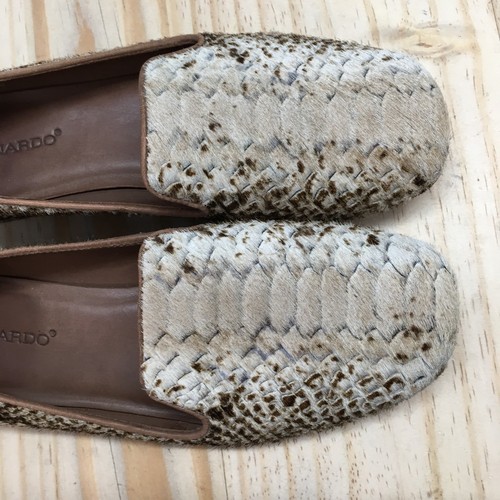 Bernardo Shoes Womens 8.5M Emma Snake Embossed Genuine Loafer Brown Casual Flats - Picture 8 of 17