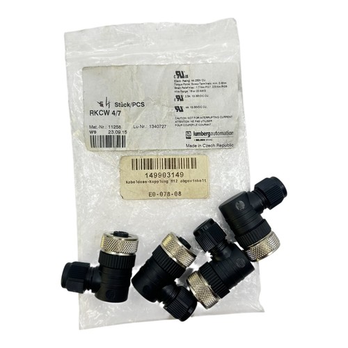 Lumberg Kabeldose-Kupplung M12 Rkcw 4/7 Angled Ve: 4 Pieces Lumberg Industry - Picture 2 of 12
