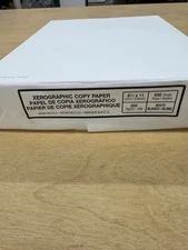 Xerographic 8.5" x 11" Copy Paper 20 lbs White 500 sheets per ream. Acid-free.