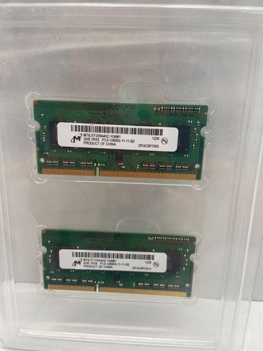 Micron 2x2GB DDR3 Laptop RAM MT8JTF25664HZ PC3-12800S 1600MHz SODIMM - Picture 3 of 3