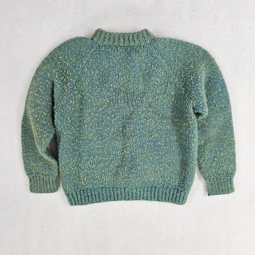 Vintage Boy's Pullover Sweater Green Blue M8 - Picture 2 of 3