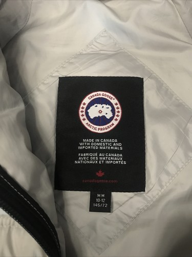 Canada Goose Jacket Puffer Down Size Youth M (10-12) Light Grey Hooded - Picture 6 of 14