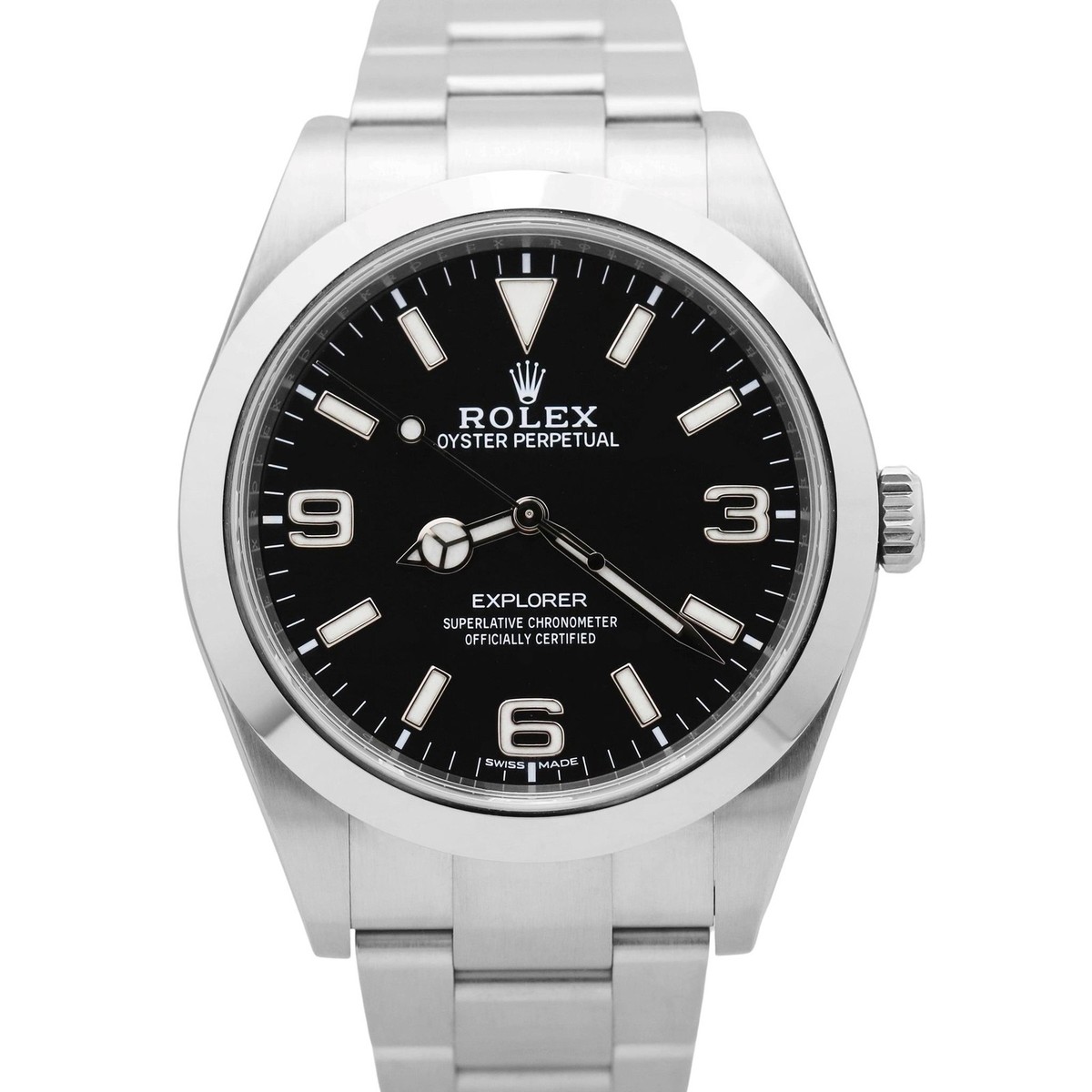 ◆*SAKU56*◆ MINT Rolex Explorer I Black 39mm FULL LUME Stainless Steel