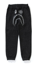 Bape Kids Shark Denim Jogger Pants Black Size 130 K