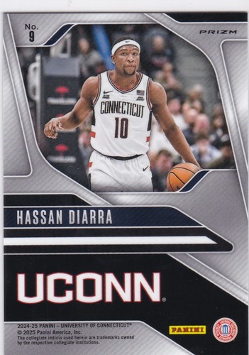 2024-25 Panini UCONN Collegiate #9 Hassan Diarra - Pink Camo - Picture 2 of 2