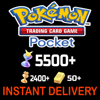 #ad INSTANT Pokemon TCG Pocket 5500 Pack Hourglass 50 Pokegold 3000 Tickets $10.49