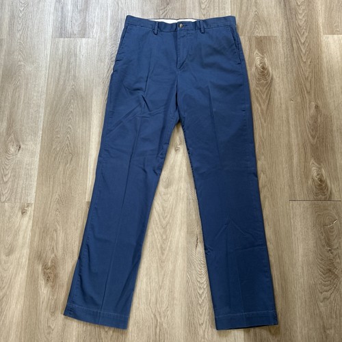 Polo Ralph Lauren Mens 34x34 Chino Blue Pleated Classic Straight Stretch Pants