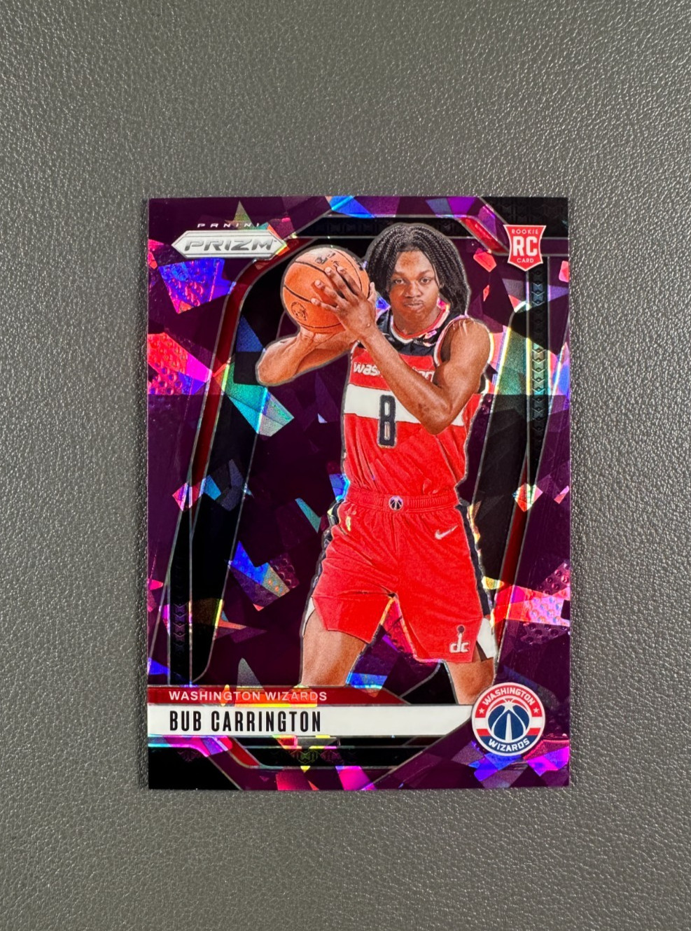 2024-25 Panini Prizm Bub Carrington /149 Rookie Purple Ice RC #244