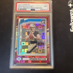 2024 Donruss Spencer Rattler Optic Preview Red Pandora Psa 9!!!