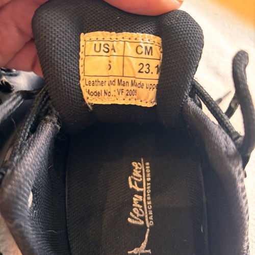 Women's 6 VeryFine Black Dance Sneakers Shoes Zumba Latin Salsa Hip Hop Leather - Picture 7 of 12