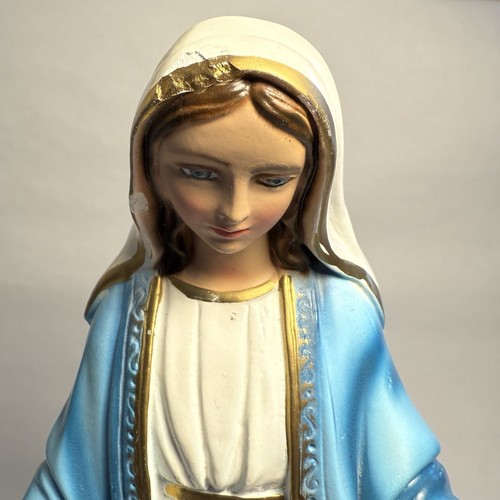 VTG 1965 Columbia Statuary Madonna Virgin MaryOutstretch Arms 12.5” As Is Chips - Picture 2 of 15