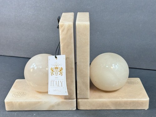 HAND CARVED ALABASTER Book End Pair MADE IN ITALY - Picture 3 of 11