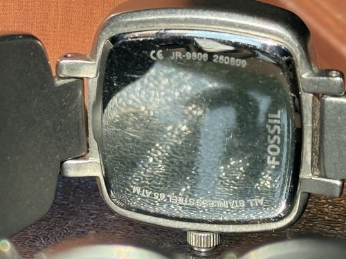 Reloj de cuarzo cuadrado Fossil para mujer JR-9806 esfera gris acero inoxidable 27 mm - Imagen 13 de 21