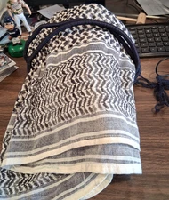 WOMAN/MENS PRAYER SHAWL/SCARF HANDCRAFTED IN ISRAEL BLACK & WHITE, 45" x 45"