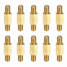 10 Pcs Double Ended Copper Stud Nut, M4x19mm Male to Male
