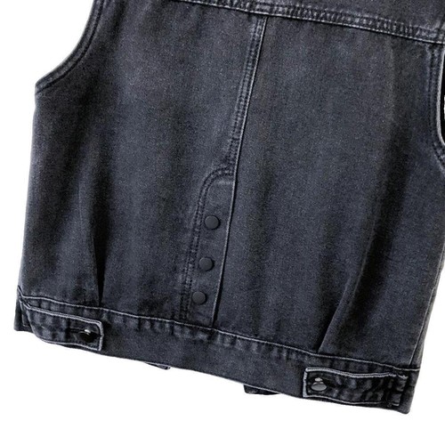 Lady Denim Vest Sleeveless Jackets Sequins Short Jean Cardigan Waistcoat Classic - Picture 9 of 13