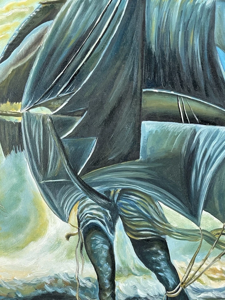 Salvador Dalí Óleo Sobre Lienzo (Hecho a Mano) Firmado y Estampado Enmarcado Foto 3 de 4