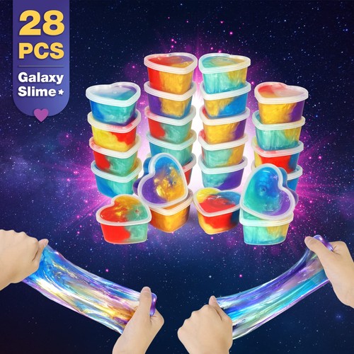 Valentines Day Cards for Kids Classroom - 28 Set of Galaxy Slime with Valenti... - Picture 7 of 8
