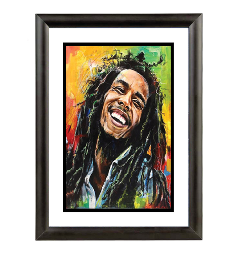 Arte de pared abstracto retro música pop reggae impresión cuadro enmarcado Bob Marley A3 A4 - Imagen 27 de 27