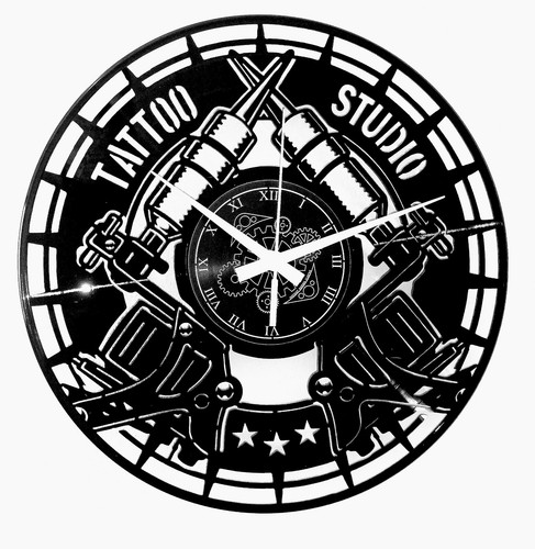 OROLOGIO DA PARETE - Idea Regalo Arredo TATUAGGIO TRIBALE NEGOZIO STUDIO TATTOO - Foto 1 di 3