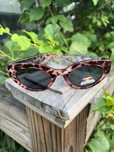 NWT POLARIZED Leopard Cat Eye Sunglasses Summer 😎Shades - Picture 9 of 12
