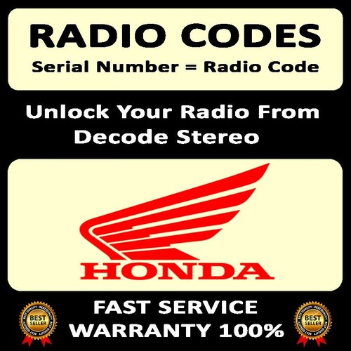 HONDA RADIO CODES UNLOCK ACCORD CITY CIVIC CR-V K STEREO PINCODE SERVICE - Picture 1 of 6