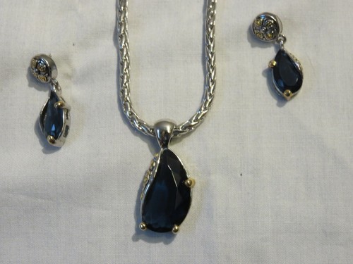Blue Sapphire Necklace & Earring Set - Picture 11 of 11