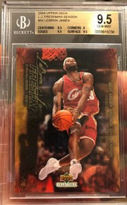 2003-04-UPPER-DECK-LEBRON-JAMES-Rookie-FRESHMAN-SEASON-9-5-Gem-Mint-BGS-54