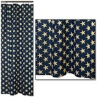New Country Primitive Patriotic AMERICANA CREAM NAVY STAR SHOWER CURTAIN 72"