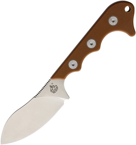 QSP Knives Neckmuk Brown G10 D2 Steel Fixed Blade Neck Knife w/ Sheath 125B - Picture 1 of 12