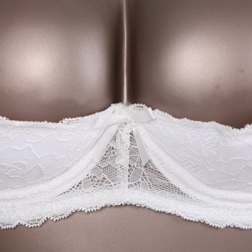 US Women Lace Bra Nipple Open Bralette Wire-free Bare Lingerie Crop Top Bustier - Picture 40 of 82