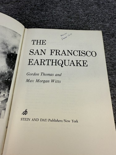 The San Francisco Earthquake - Hardcover Book By Gordon Thomas 1971 - Picture 6 of 8