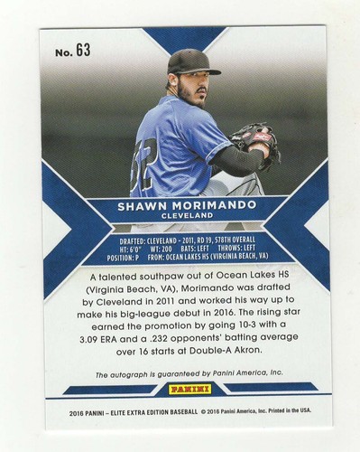SHAWN MORIMANDO AUTOGRAPH JERSEY 2018 2016 PANINI ELITE EXTRA EDITION 25/100 - Picture 2 of 2