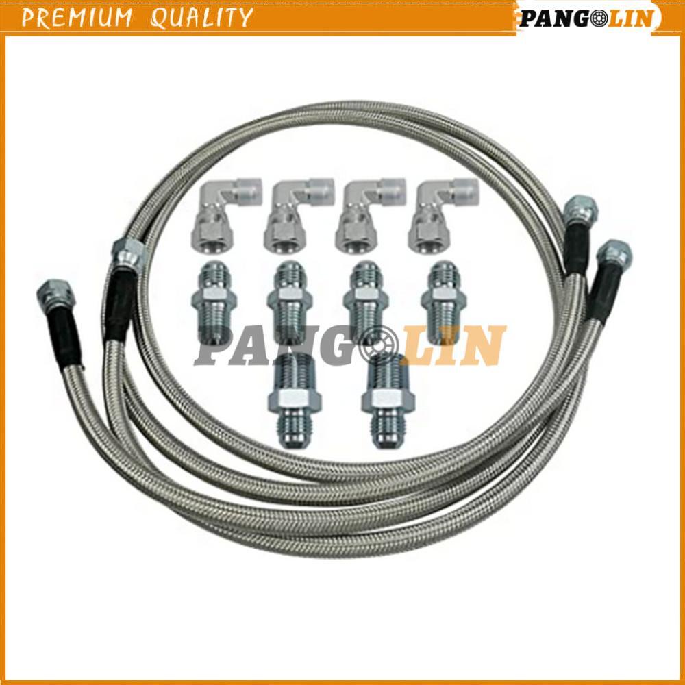 SS Braided Transmission Cooler Hose Lines Fittings TH350 700R4 TH400 52