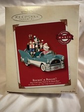 Hallmark Keepsake Ornament Rocking’ & Rollin Movement Lights 2003 Music Not Loud