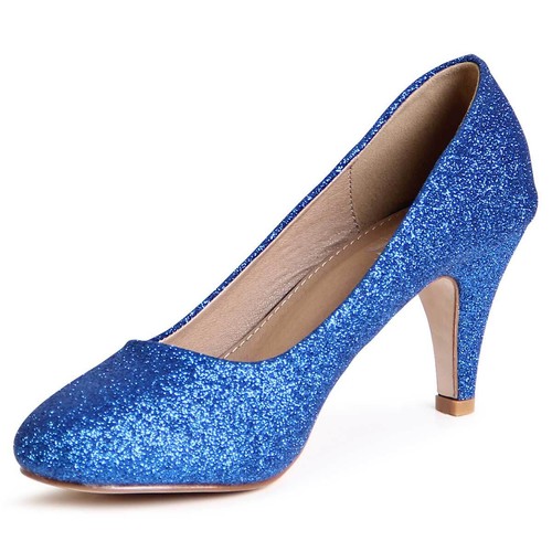 Glitzer Pumps Hochzeit Party Damenschuhe Plateau High Heels LUXUS - Bild 12 von 21