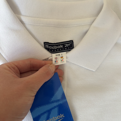 Reebok Polo Shirt Men’s Size L White Vintage Essentials Classic Sport Y2K 90s - Picture 10 of 16