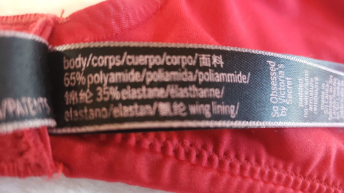 Victoria’s Secret So Obsessed Wireless Push-Up Bra 32D Red Smooth Seamless - Picture 5 of 8