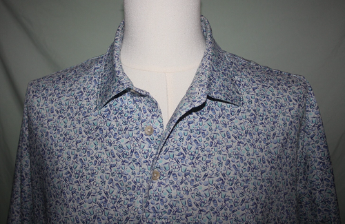 Peter Millar Men’s XL Summer Comfort Alcoholic Drinks Print Polo Golf Shirt