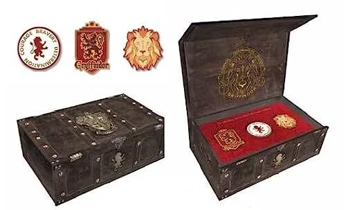 Harry Potter Gryffindor Enamel Pins Set of 3 In Hogwarts Trunk