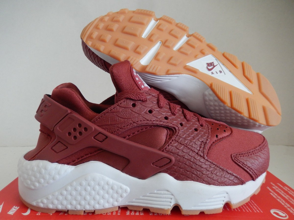 WMNS NIKE AIR HUARACHE RUN SE CEDAR-GUM YELLOW-WHITE SZ 5