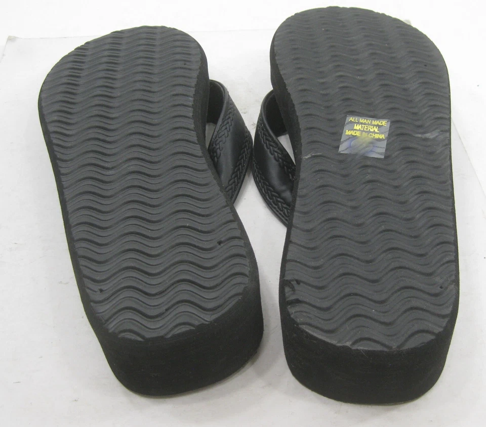 Sandalias Chanclas NEGRAS DE 1,5" PLATAFORMA TACÓN Sin Cordones MUJERES Talla 8 Foto 4 de 4